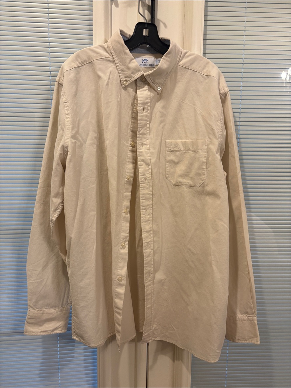 Southern Tide Men's Long-Sleeve Button-Down Shirt in Light Tan